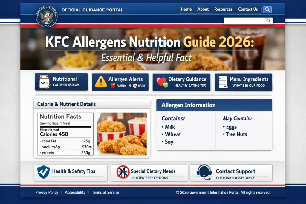 KFC Allergens Nutrition Guide 2026: Essential & Helpful Fact