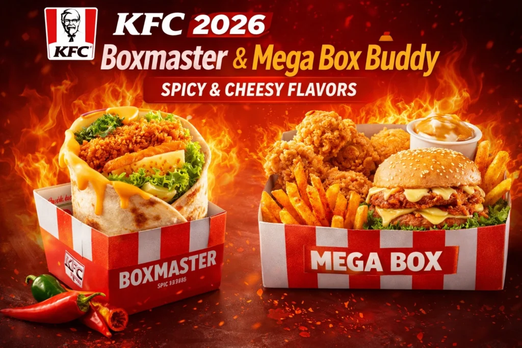 KFC Boxmaster & Mega Box Buddy 2026 Spicy and Cheesy Flavors