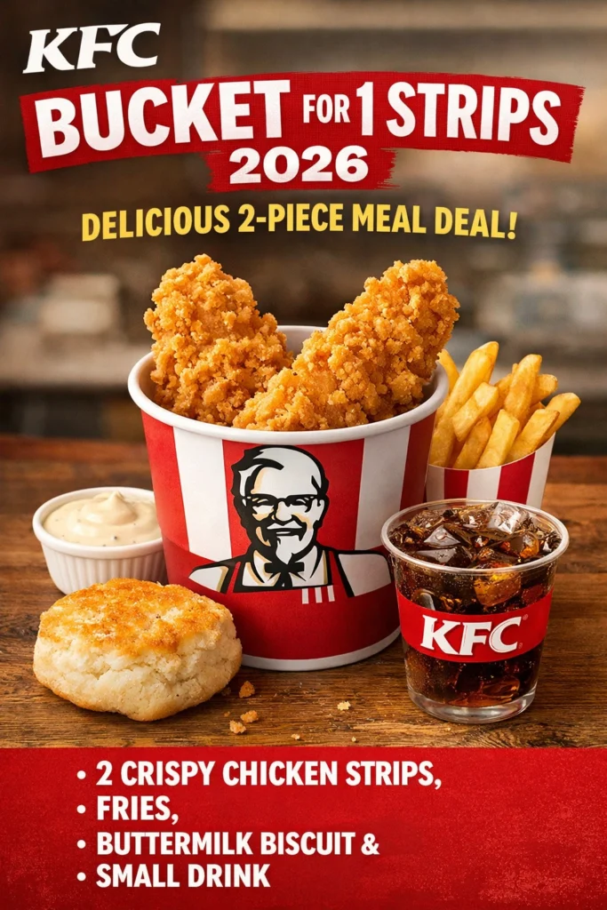 KFC Bucket for 1 Strips 2026 — Delicious 2-Piece Meal Deal