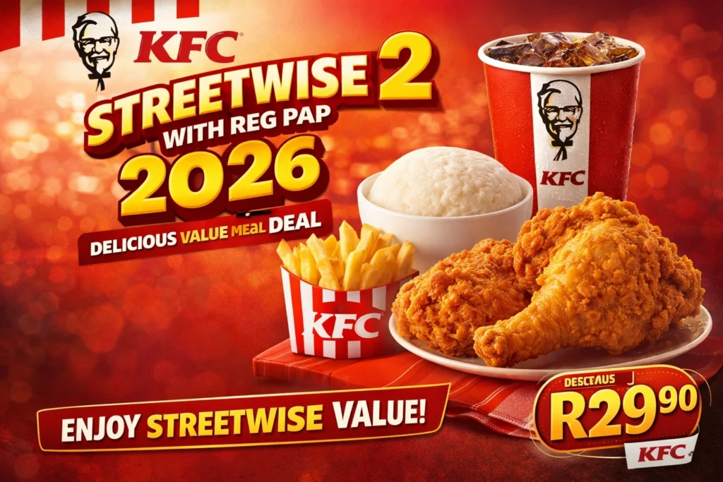 KFC Streetwise 2 with Reg Pap 2026 Delicious Value Meal Deal
