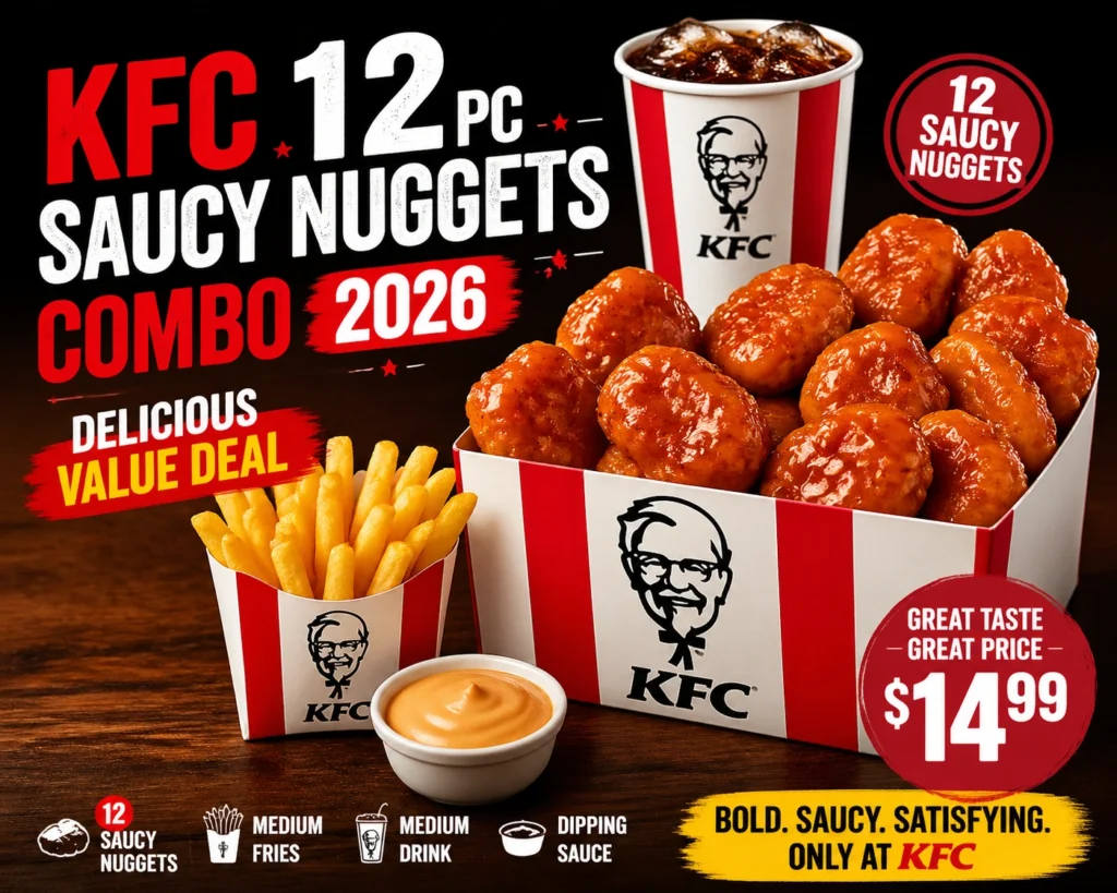 KFC 12 pc Saucy Nuggets Combo 2026: Delicious Value Deal