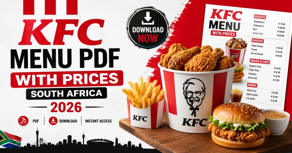 Download Kfc Menu Pdf With Prices South Africa 2026