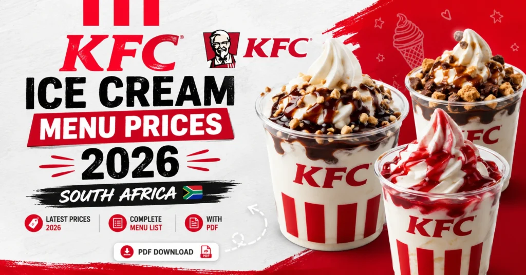 Kfc Ice Cream Menu Prices 2026 South Africa with Pdf