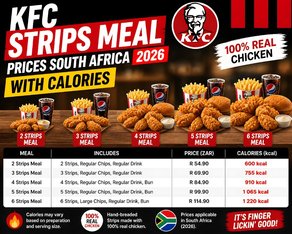 Kfc Strips Meal Prices South Africa 2026 With Calories