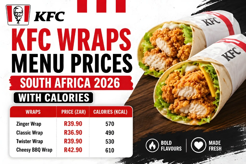 Kfc Wraps Menu Prices South Africa 2026 With Calories