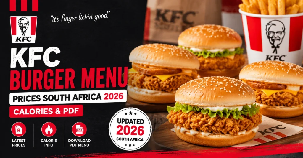 Kfc Burger Menu Prices South Africa 2026 Calories & Pdf
