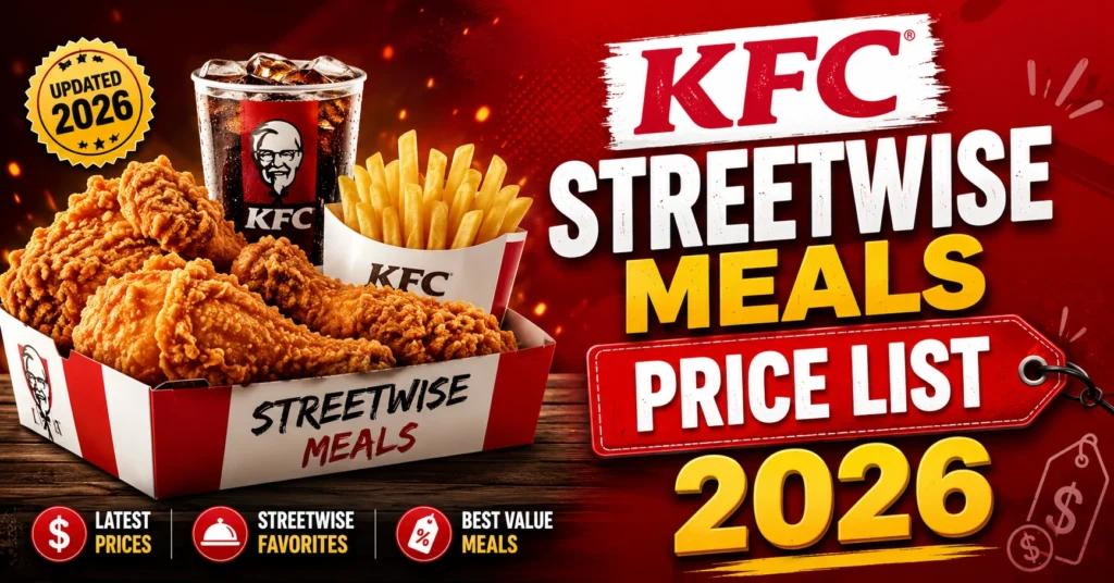 KFC Streetwise Meals Price List 2026